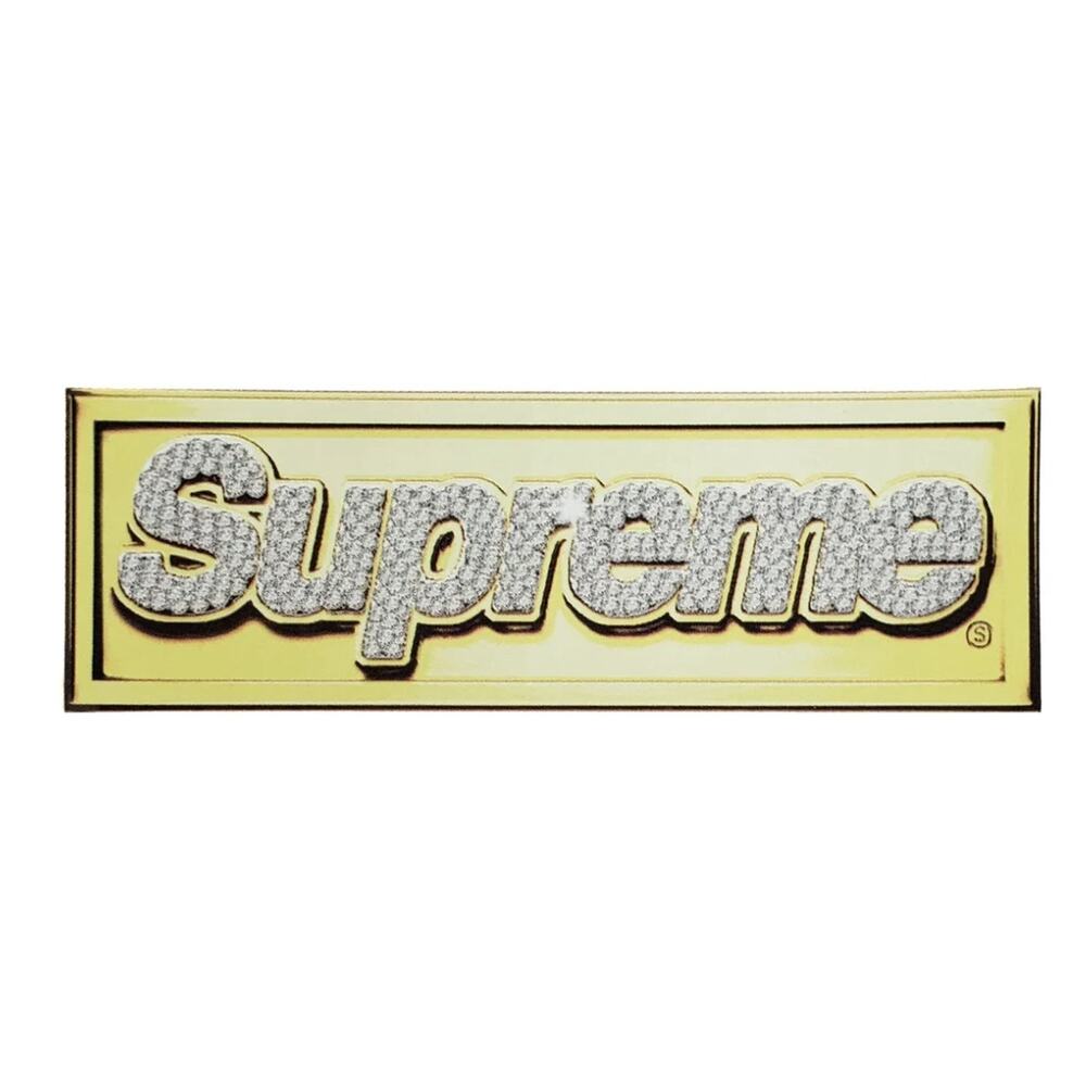 Supreme Bling Box Logo Sticker Gold SS13 Classic Logo Authentic